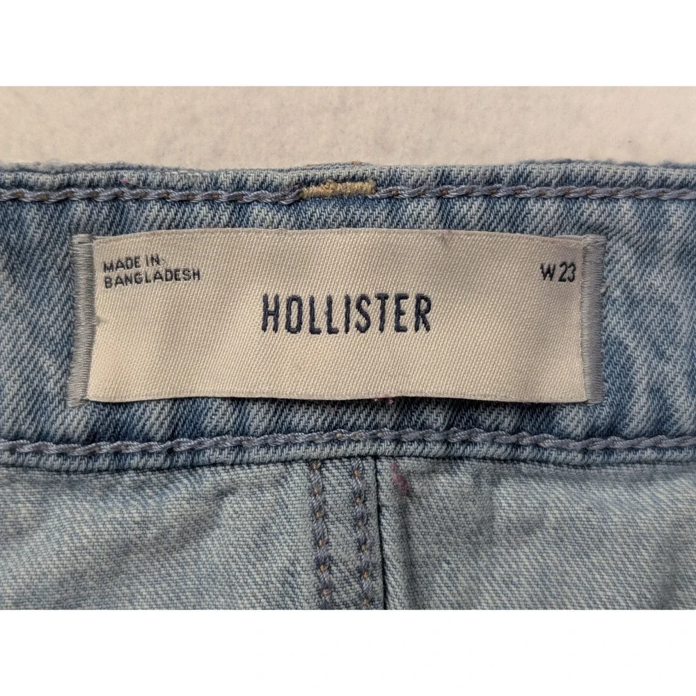 Hollister Womens Jean Mini Skirt Sz 000 23 Raw Hem Light Wash Blue